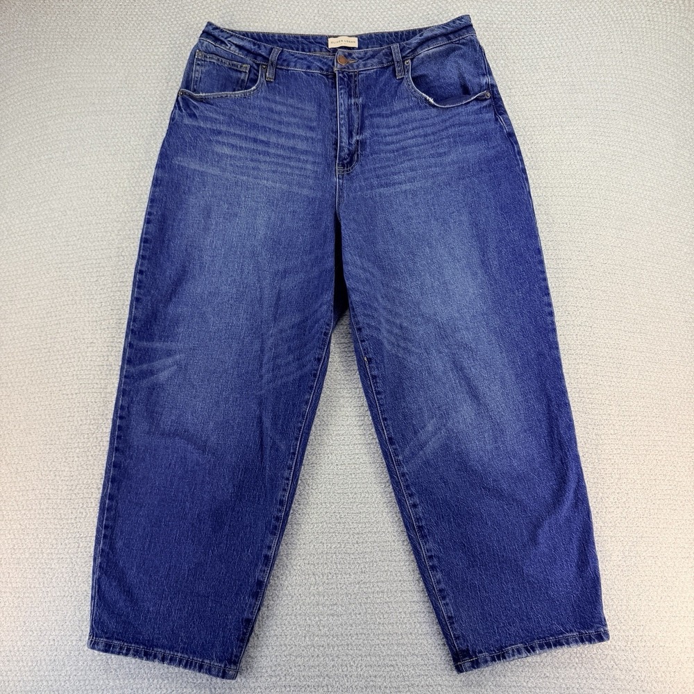 Oliver Logan Jeans Womens Size 32 34x25 Harlow Barrel Leg High Rise Dark Wash